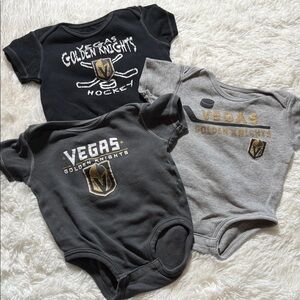 NHL Vegas Golden Knights Bodysuit Trio - Black, Gray, Gold